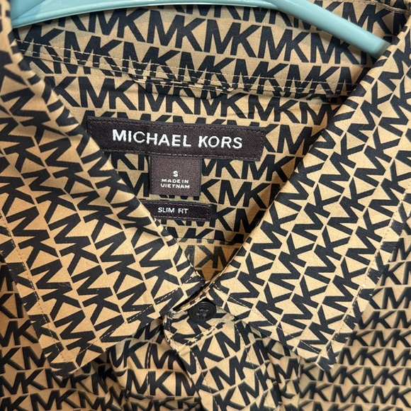 Michael Kors Logo Print Dress Shirt Size S - Picture 2 of 3